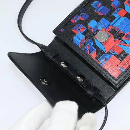 Gucci Flap Printed Coated Canvas, Black, PVC, Shoulder Bag