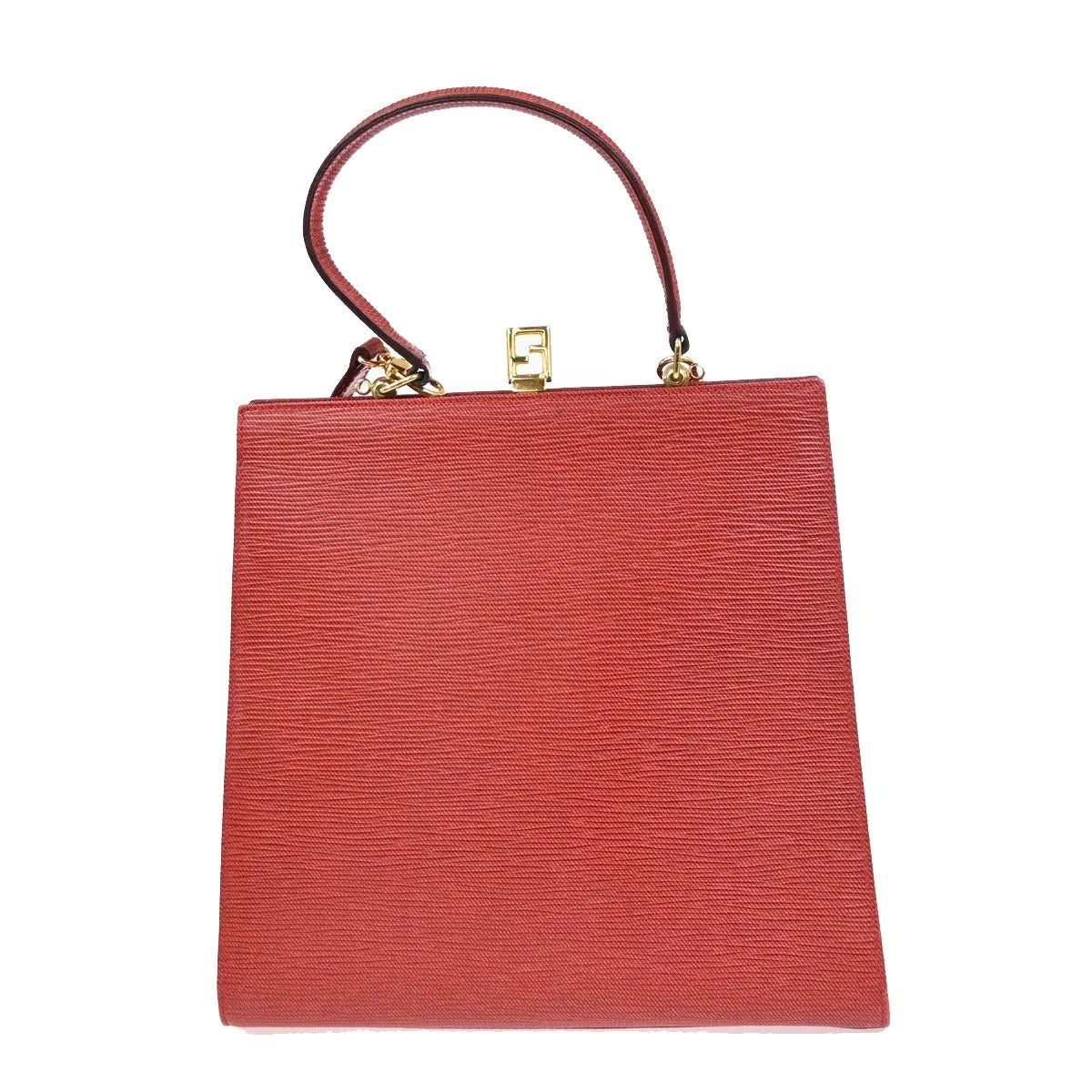 Fendi Vintage Top Handle Leather, Red, Leather, Tote Bag