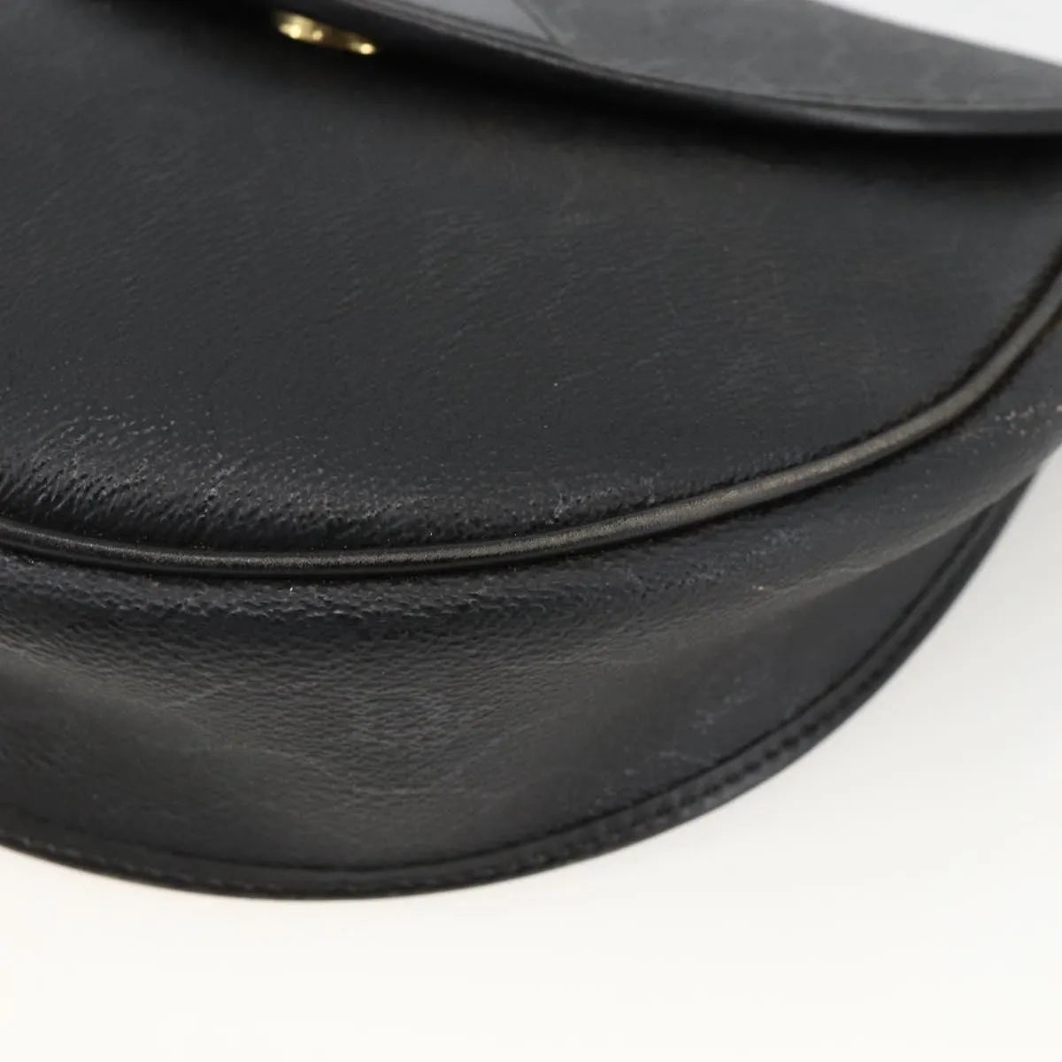 Christian Dior Vintage Honeycomb Flap Coated Canvas, Black, Canvas, Shoulder Bag