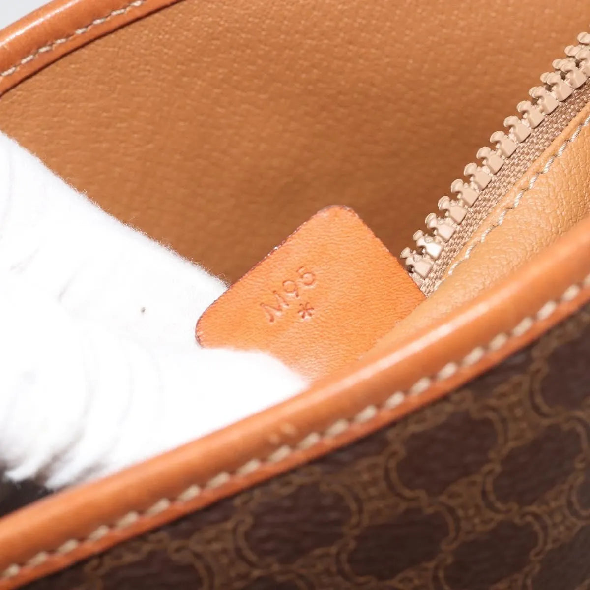 Celine Vintage Macadam Canvas and Leather, Brown, PVC, Handbag