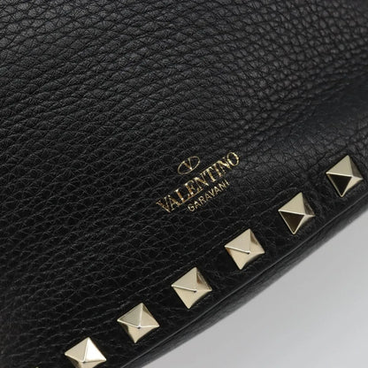 Valentino Garavani Rockstud Leather, Black, Leather, Handbag