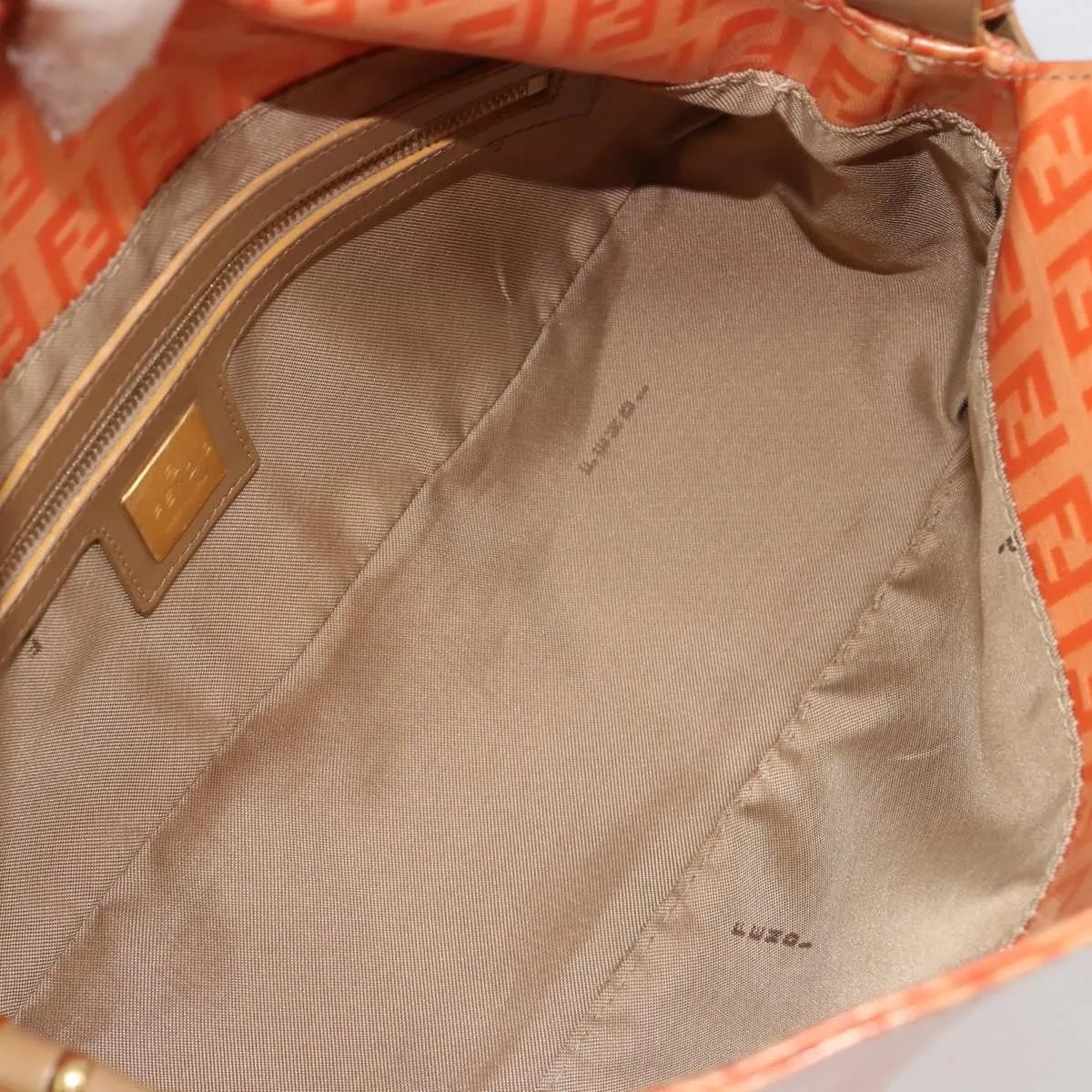 Fendi Zucchino Canvas Mamma Baguette canvas, Orange, Canvas, Shoulder Bag