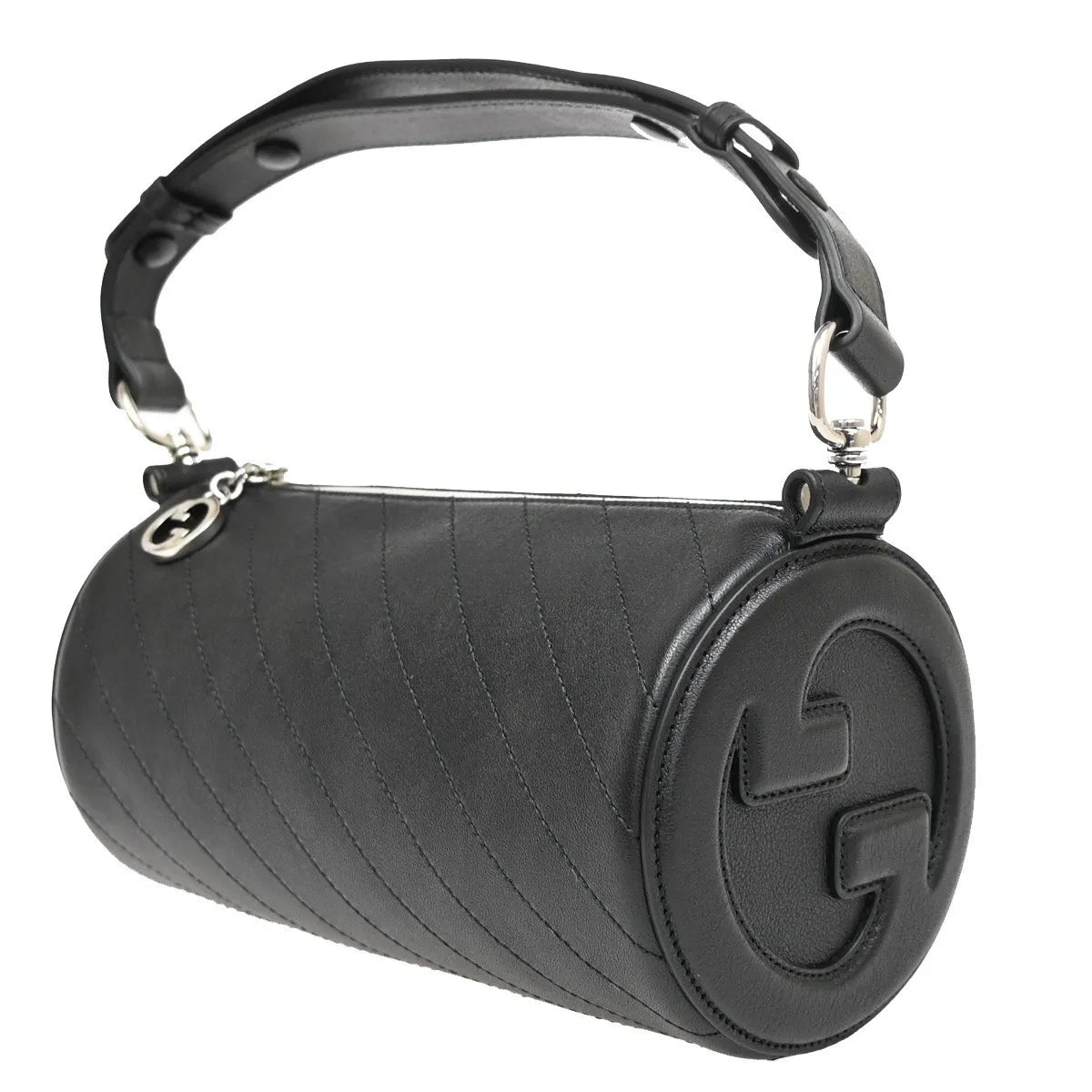 Gucci Blondie Interlocking GG Leather, Black, Leather, Handbag