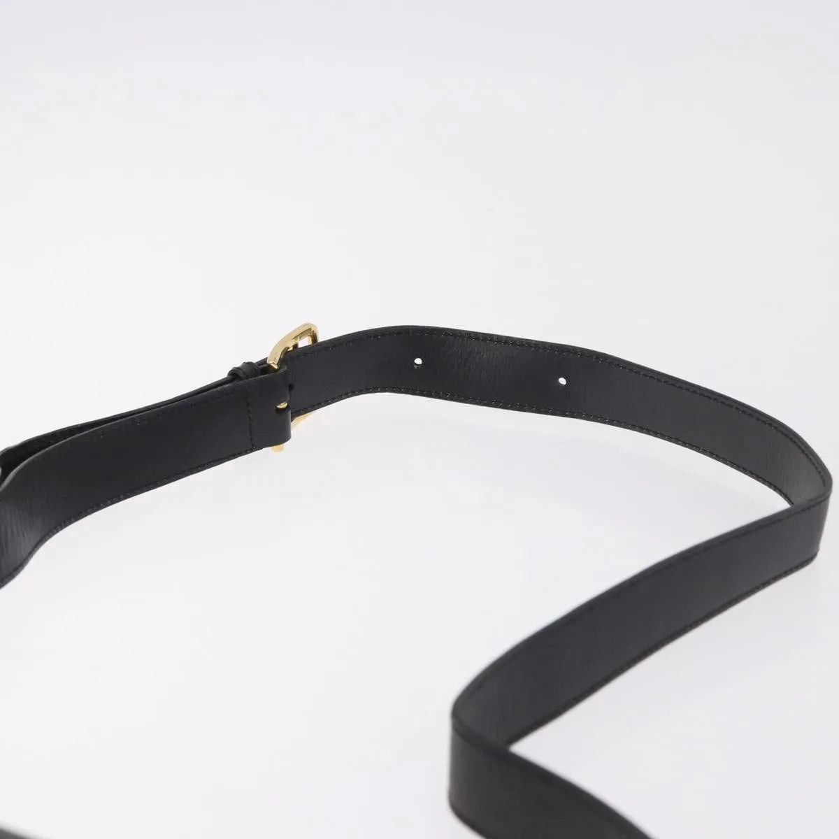 Celine Vintage Circle Logo Leather, Black, Leather, Shoulder Bag