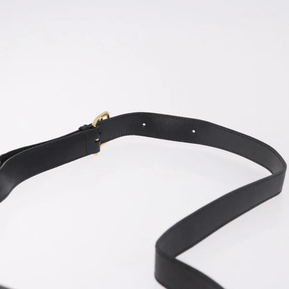 Celine Vintage Circle Logo Leather, Black, Leather, Shoulder Bag