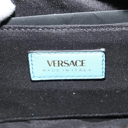 Versace Medusa Icon Front Slip Pocket Camera Quilted Leather, Blue, Leather, Shoulder Bag