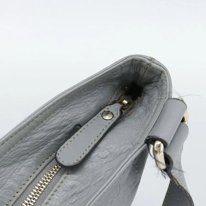 Gucci Zip Top Messenger Guccissima Leather, Gray, Canvas, Shoulder Bag