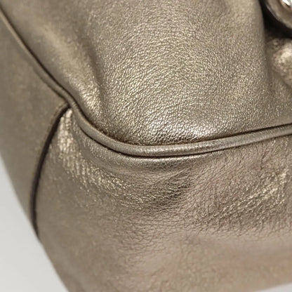 Salvatore Ferragamo Sofia Satchel Leather, Gold, Leather, Shoulder Bag