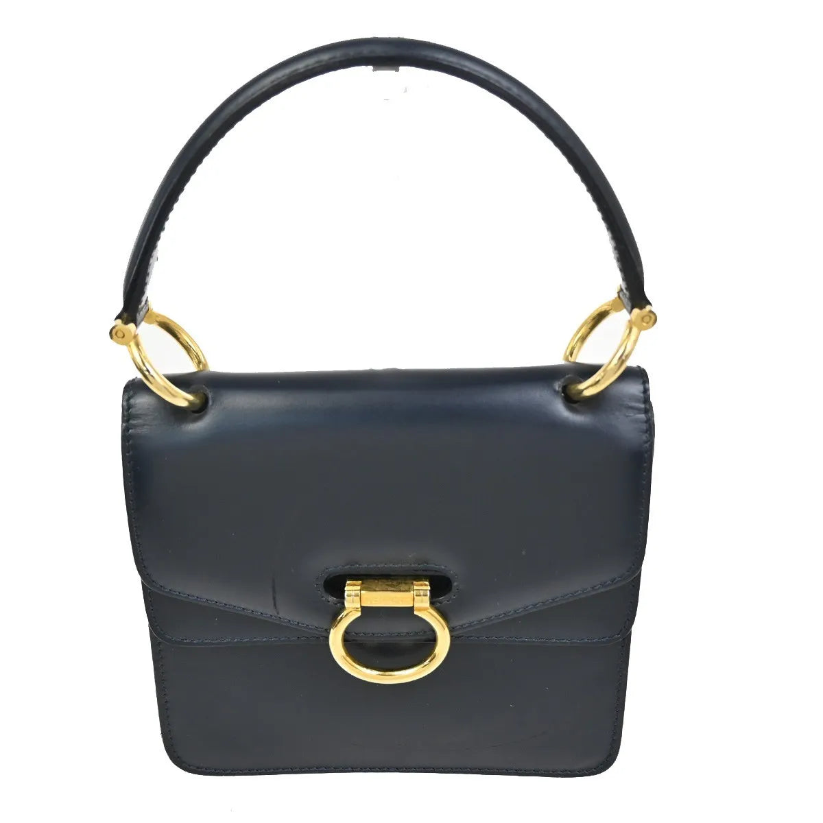 Celine Gancini Leather, Navy, Leather, Handbag