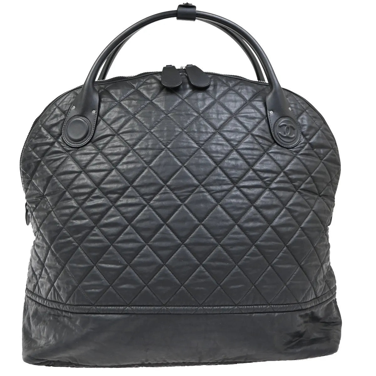 Chanel Horizontal Sport Weekender Quilted Coated Canvas, Black, Nylon, Travel Bag