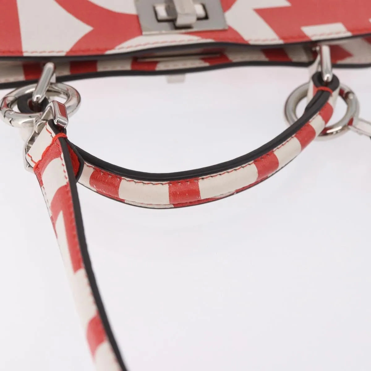 Fendi Peekaboo Leather, White, Leather, Handbag