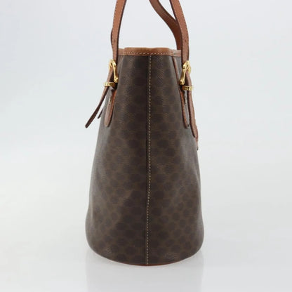Celine Vintage Macadam Canvas and Leather, Brown, PVC, Handbag