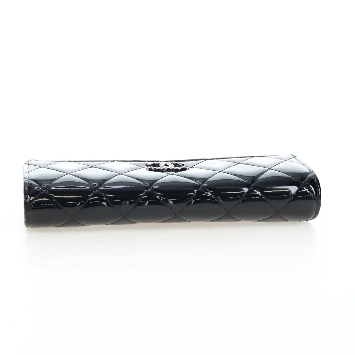 Chanel CC French Flap Quilted Patent Leather, Black, Patent Leather, Wallet