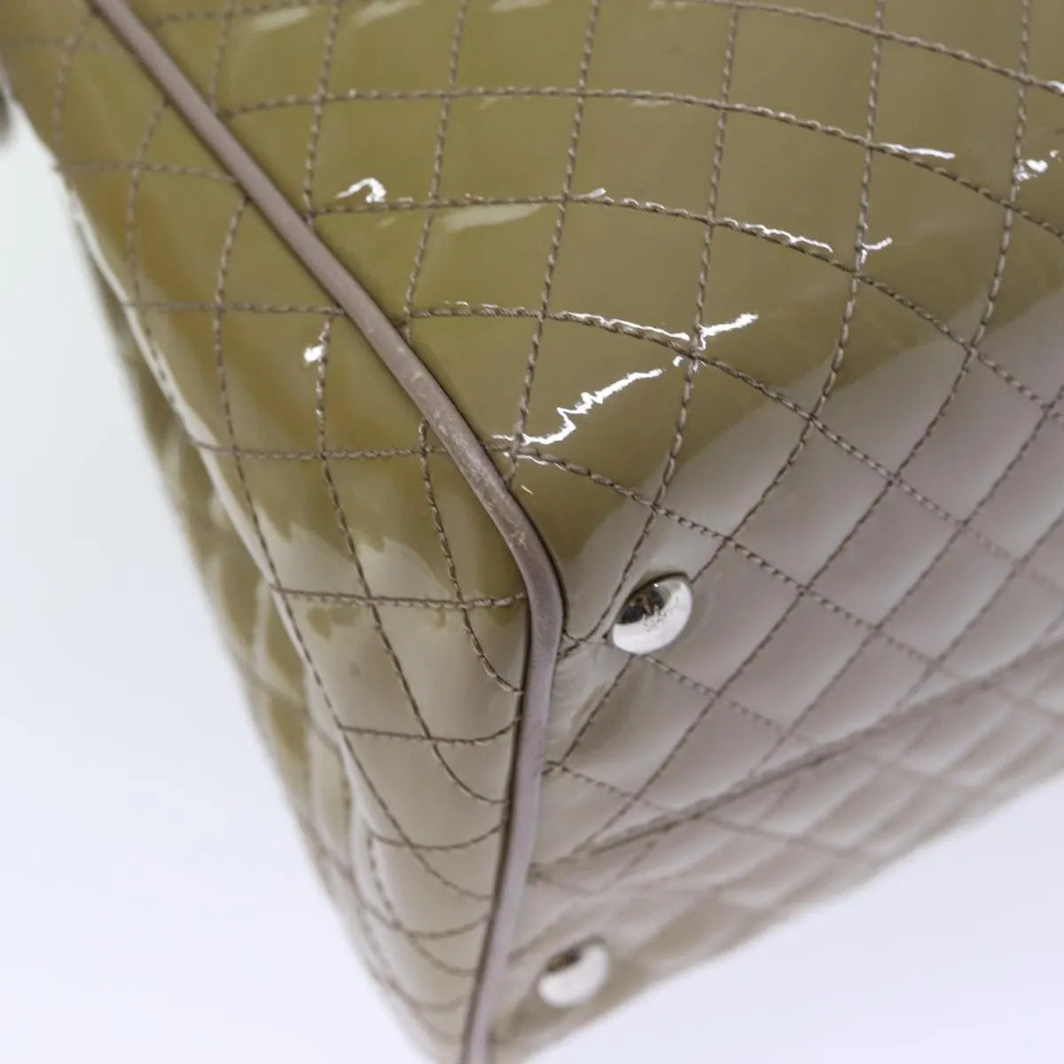 Salvatore Ferragamo Vala Patent leather, Beige, Patent Leather, Handbag