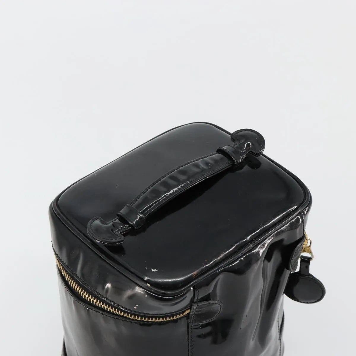 Chanel Vintage Timeless Cosmetic Case Patent, Black, Patent Leather, Handbag