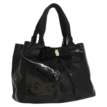 Salvatore Ferragamo Vala Patent leather, Black, Patent Leather, Handbag