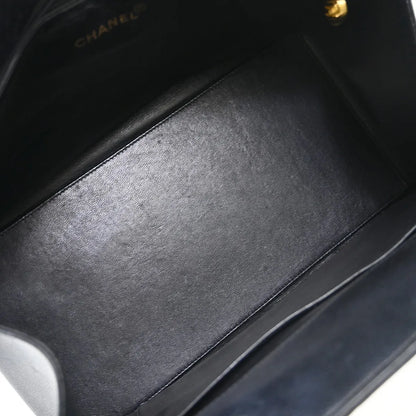 Chanel Vintage Grand Shopping Tote Quilted Caviar, Black, Leather, Tote Bag