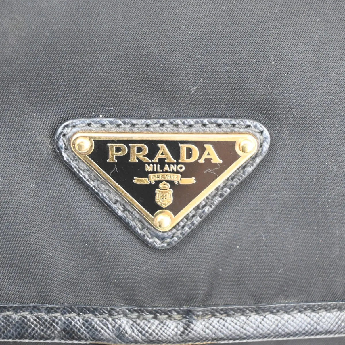 Prada Buckle Messenger Tessuto, Black, Nylon, Shoulder Bag