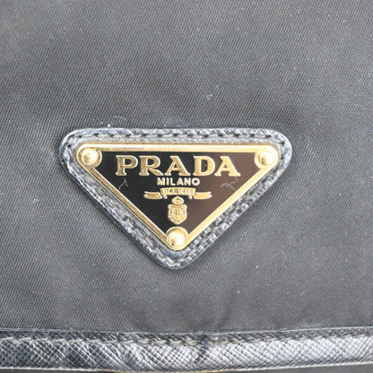 Prada Buckle Messenger Tessuto, Black, Nylon, Shoulder Bag