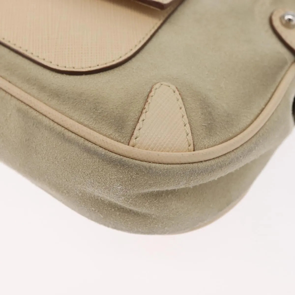 Salvatore Ferragamo Gancini Suede, Beige, Suede, Handbag