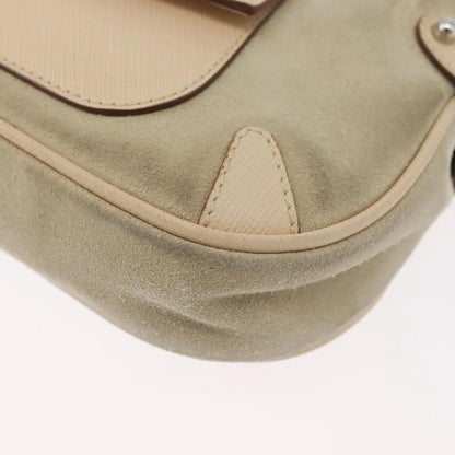 Salvatore Ferragamo Gancini Suede, Beige, Suede, Handbag