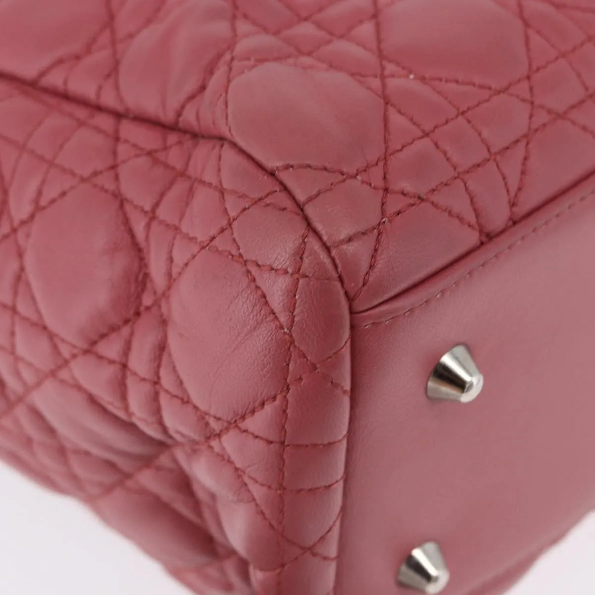 Christian Dior Soft Chain Tote Cannage Quilt Lambskin, Pink, Leather, Handbag