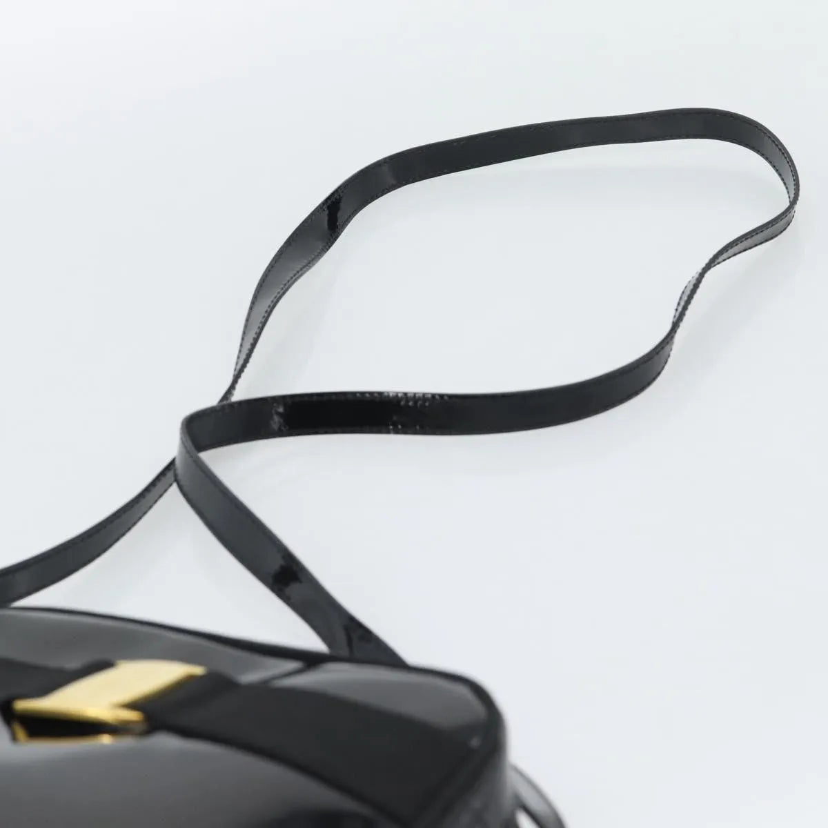 Salvatore Ferragamo Vala Patent Leather, Black, Patent Leather, Shoulder Bag