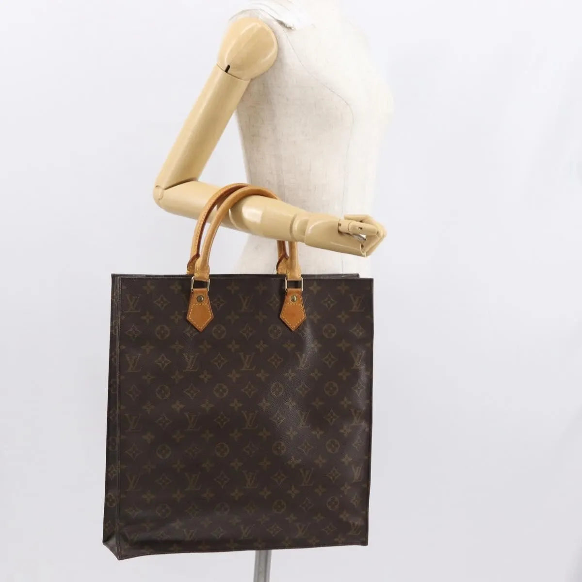 Louis Vuitton Sac Plat Monogram, Brown, Canvas, Tote Bag
