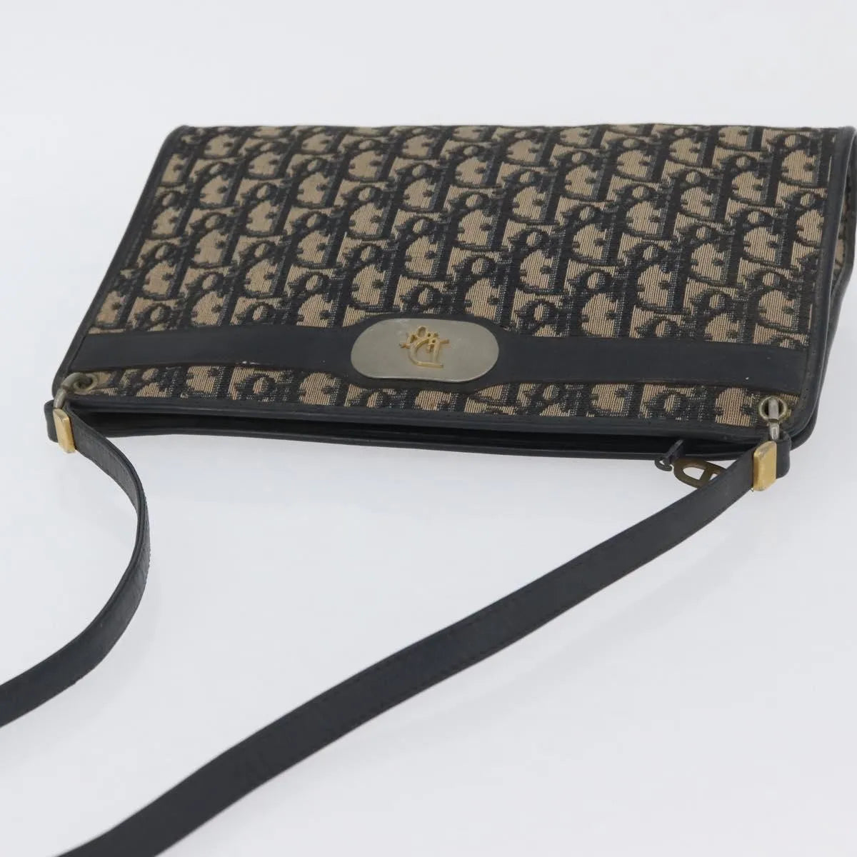 Christian Dior Vintage Trotter Canvas, Navy, Canvas, Shoulder Bag