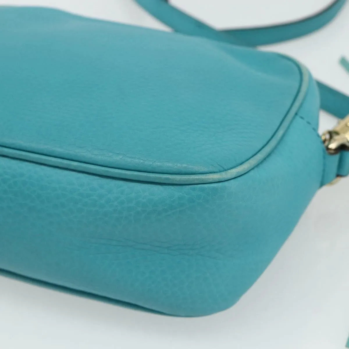 Gucci Soho Disco Leather, Blue, Leather, Shoulder Bag