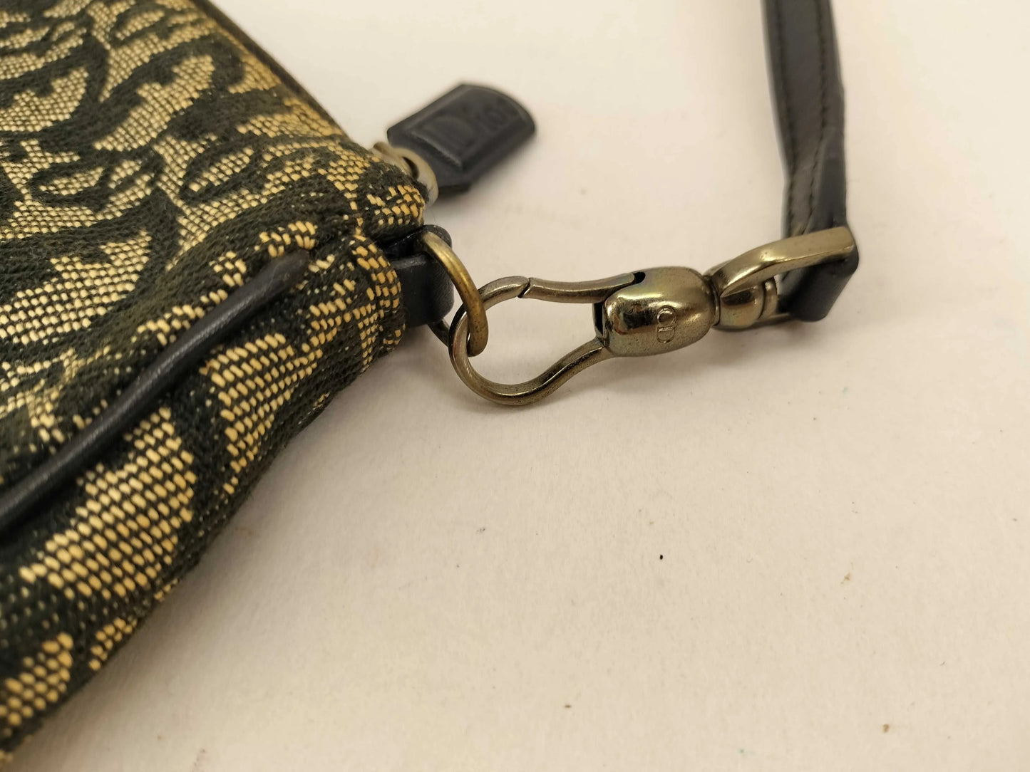 Christian Dior Vintage Saddle Diorissimo Canvas, Beige, Canvas, Shoulder Bag