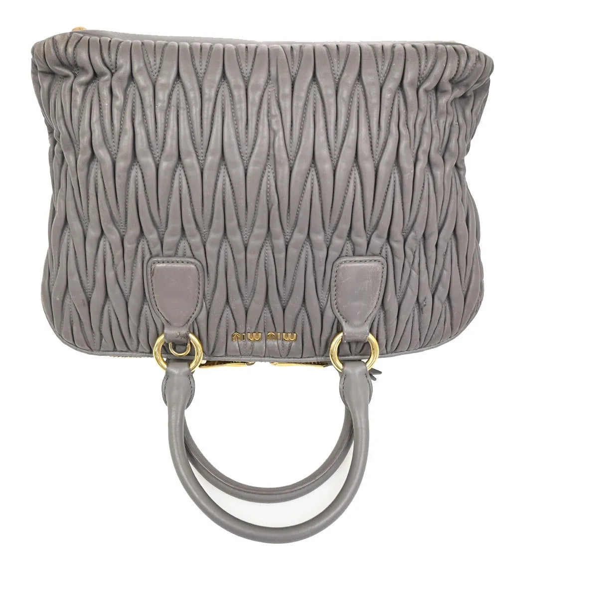 Miu Miu Madras Bowler Matelasse Leather, Purple, Leather, Handbag
