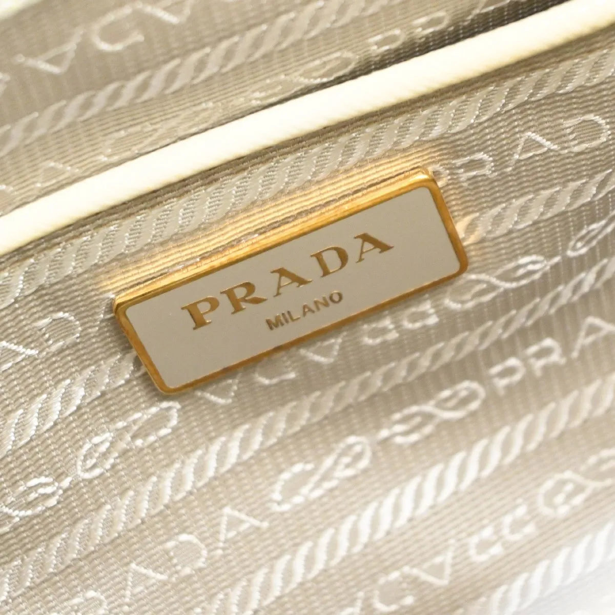 Prada Open Promenade Saffiano Leather, Yellow, Leather, Handbag