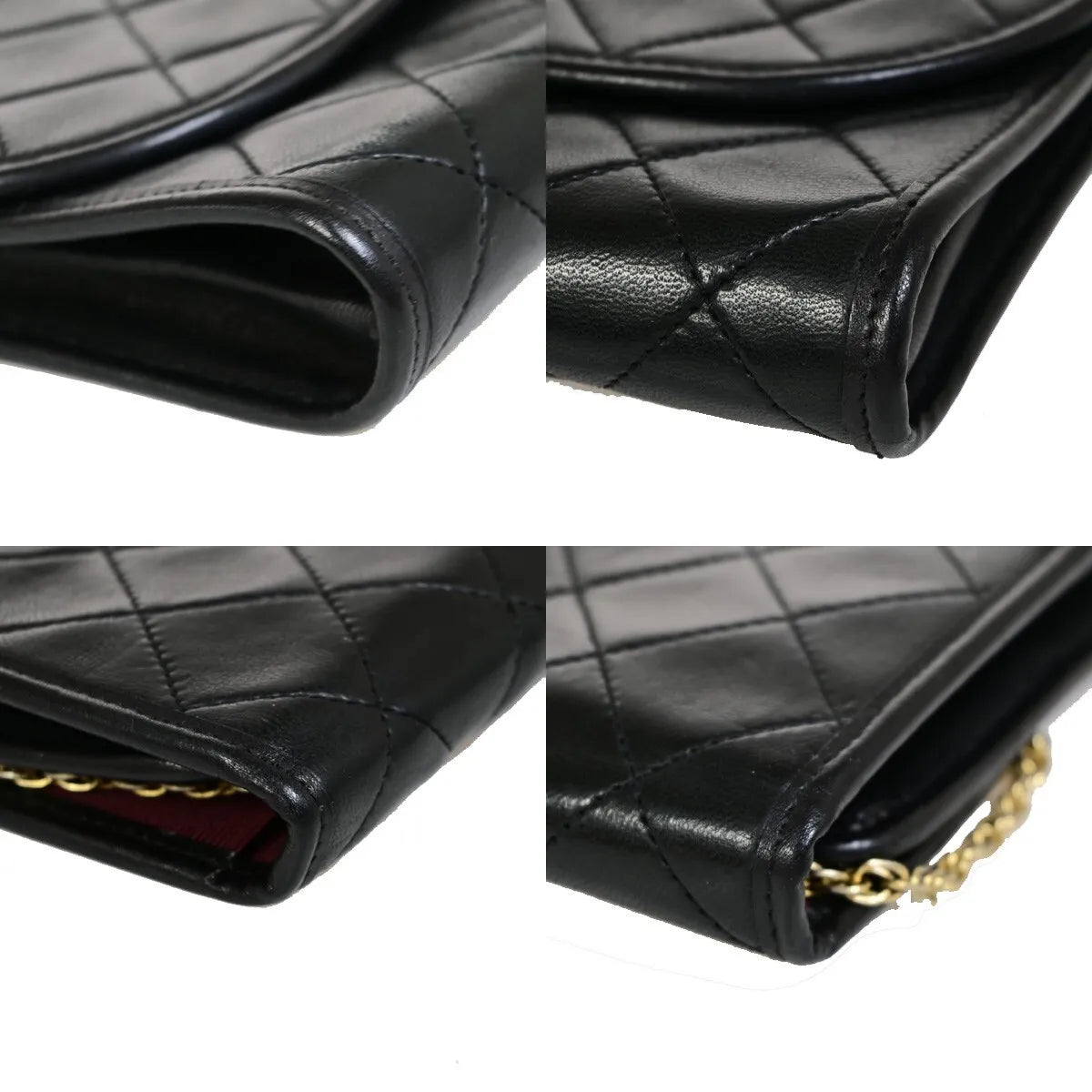 Chanel Vintage Round Flap Quilted Lambskin, Black, Leather, Handbag