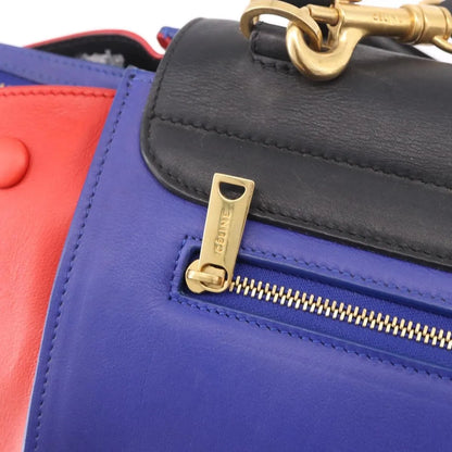 Celine Trapeze Leather with Suede, Multicolour, Leather, Handbag