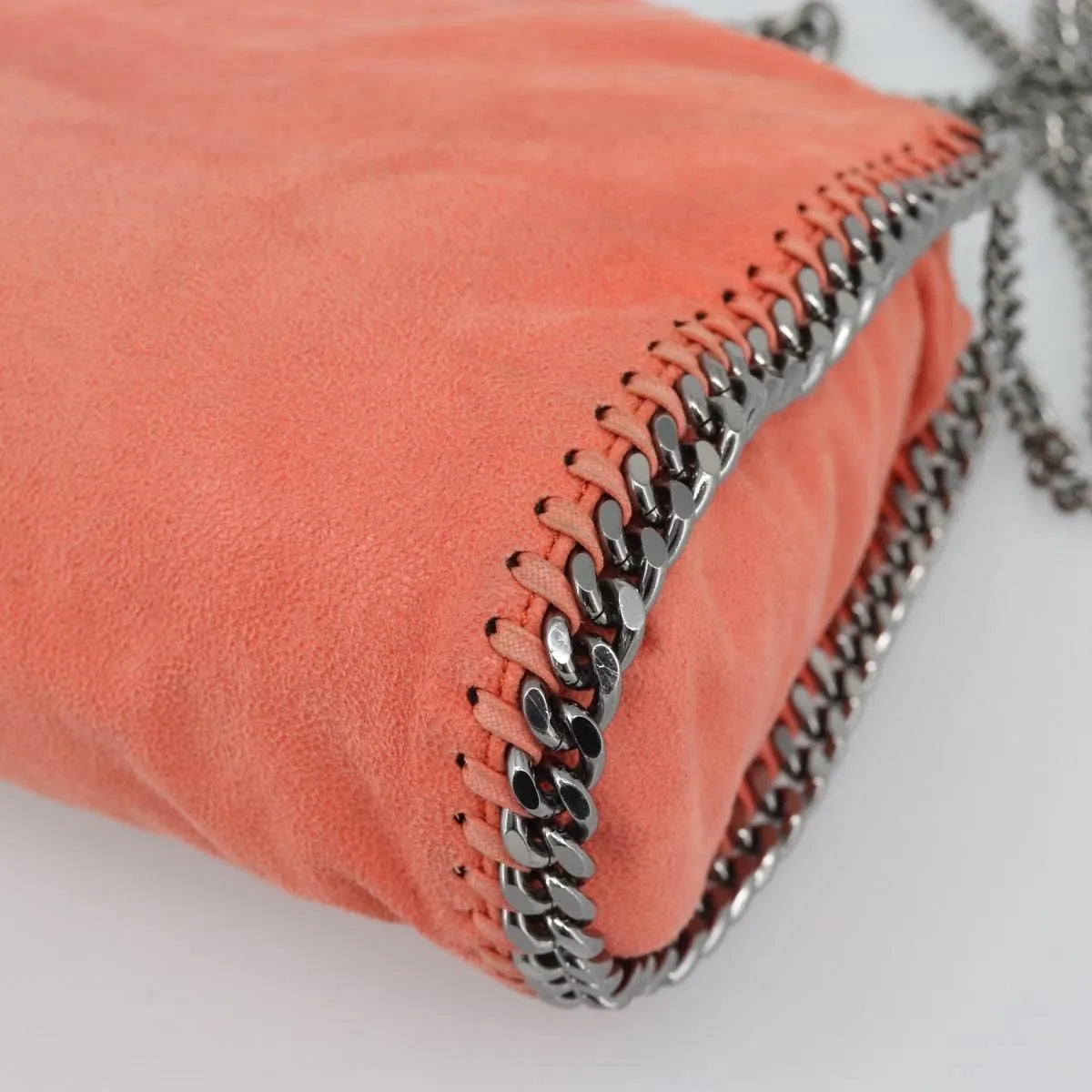 Stella McCartney Falabella Fold Over Faux Leather, Orange, Polyester, Shoulder Bag