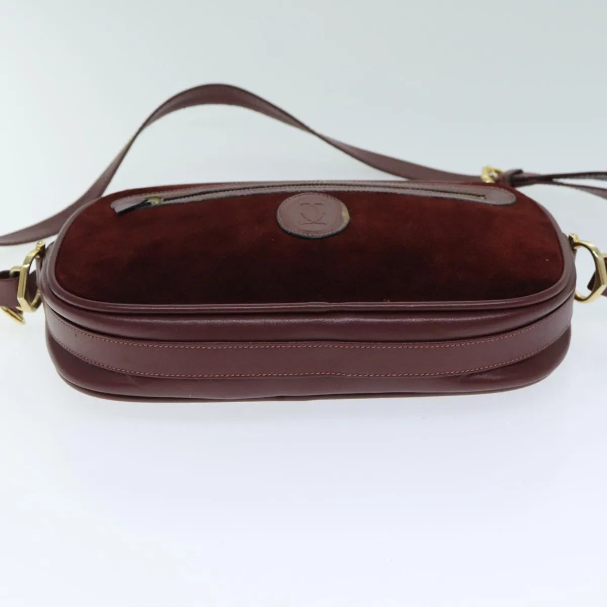 cartier Vintage must de Cartier Suede, Burgundy, Suede, Shoulder Bag