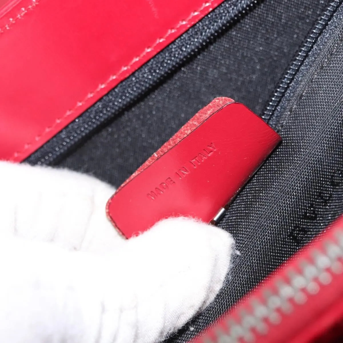 Bvlgari Top Handle Leather, Red, Leather, Handbag
