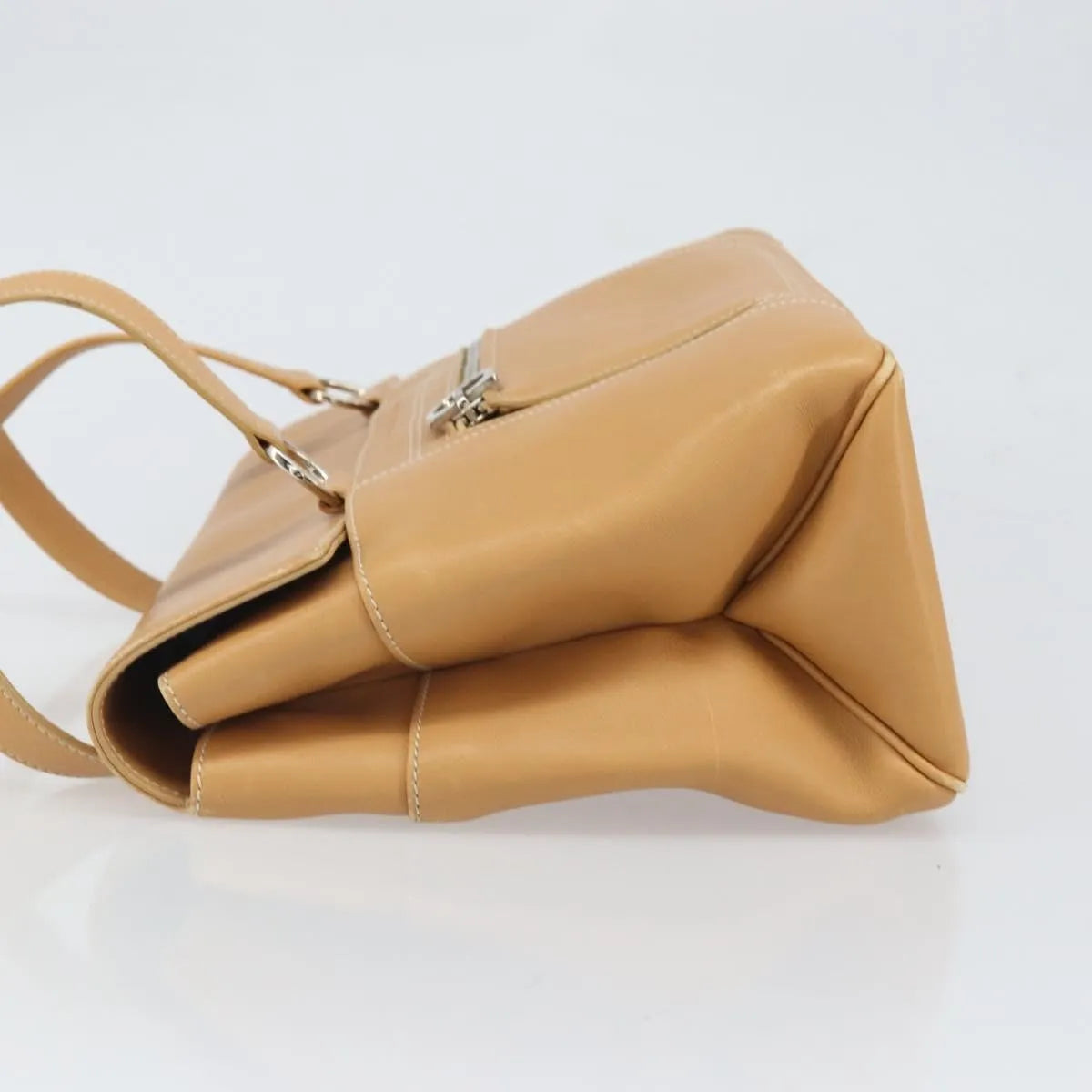 Salvatore Ferragamo Gancini Tote Leather, Beige, Leather, Tote Bag