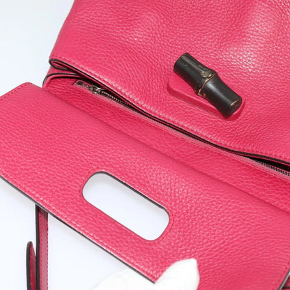 Gucci Bamboo Daily Top Handle Leather, Pink, Leather, Shoulder Bag