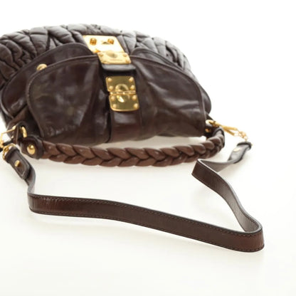Miu Miu Coffer Convertible Hobo Matelasse Leather, Brown, Leather, Handbag