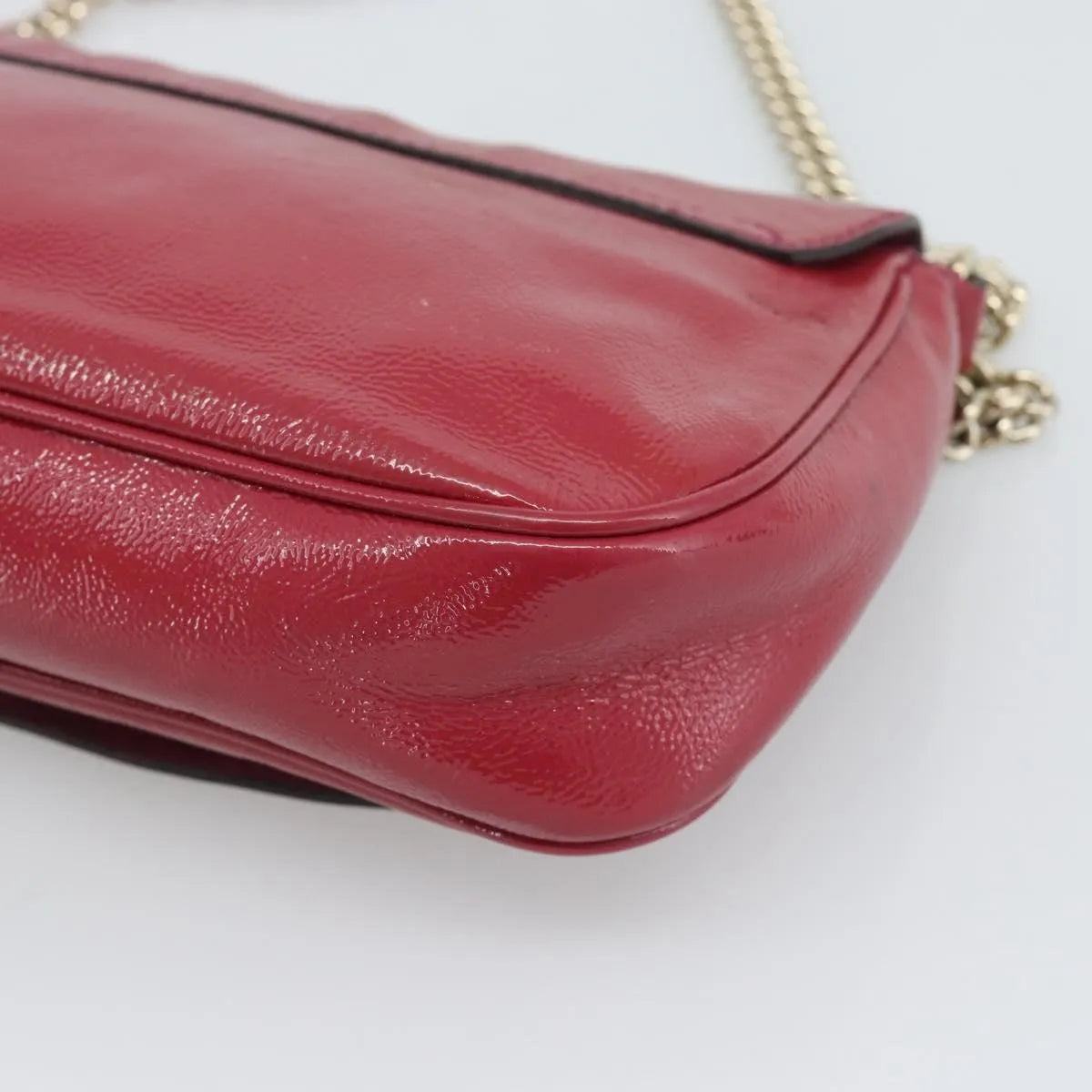 Gucci Soho Chain Patent, Pink, Patent Leather, Shoulder Bag