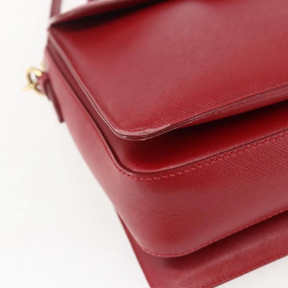 Salvatore Ferragamo Gancini Leather, Red, Leather, Handbag