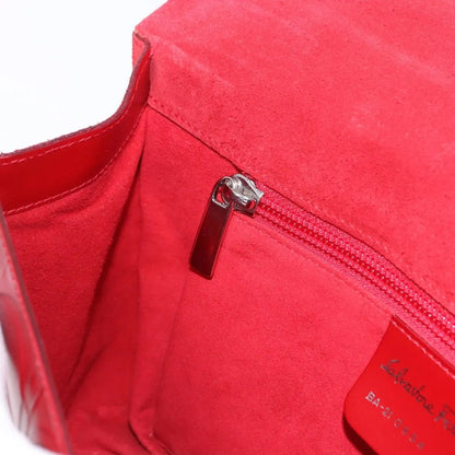 Salvatore Ferragamo Vintage Gancini Top Handle Embossed Leather, Red, Leather, Handbag