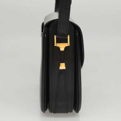 Bally Vintage Leather, Black, Leather, Shoulder Bag