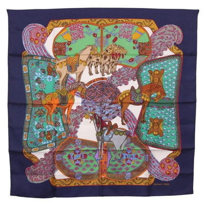 Hermes Carré 90 Silk multicolor, Navy, Silk, Scarf