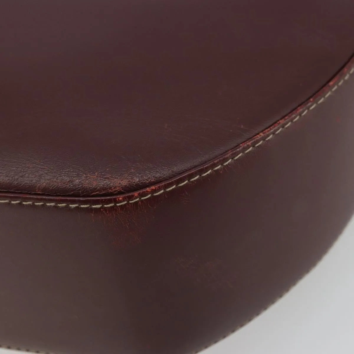 cartier Vintage must de Cartier Leather, Burgundy, Leather, Shoulder Bag