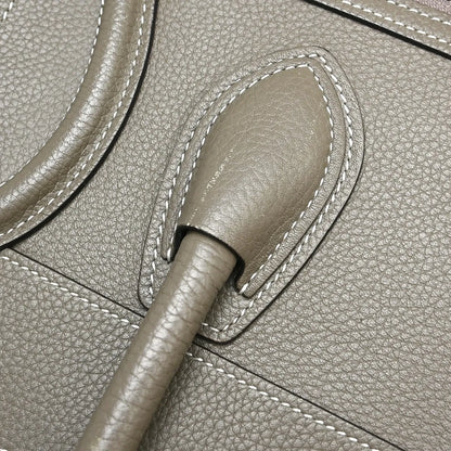 Celine Luggage Grainy Leather, Gray, Leather, Tote Bag