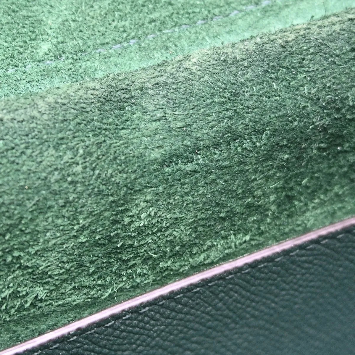 Celine Belt Textured Leather, Green, Leather, Handbag