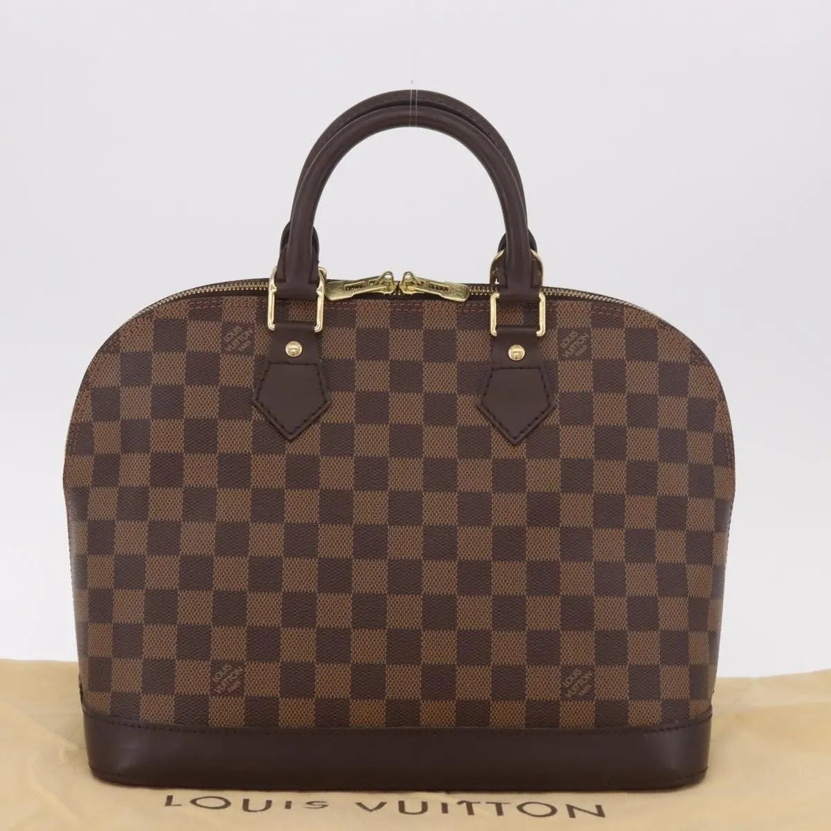 Louis Vuitton Alma Damier, Brown, Canvas, Handbag